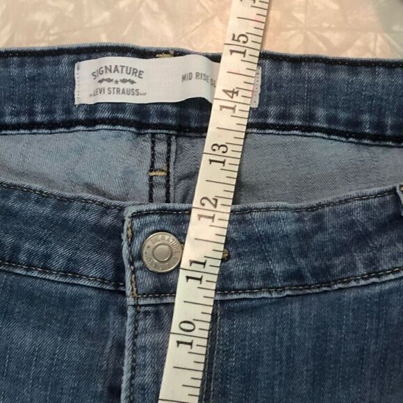 levi strauss mid rise slim w38 l30 medium wash straight leg plus size - Picture 7 of 10